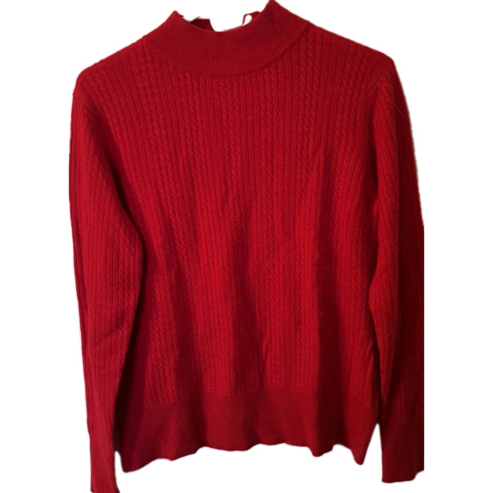 Investments Cashmere Sweater Womens Small‎ Red Small Cables